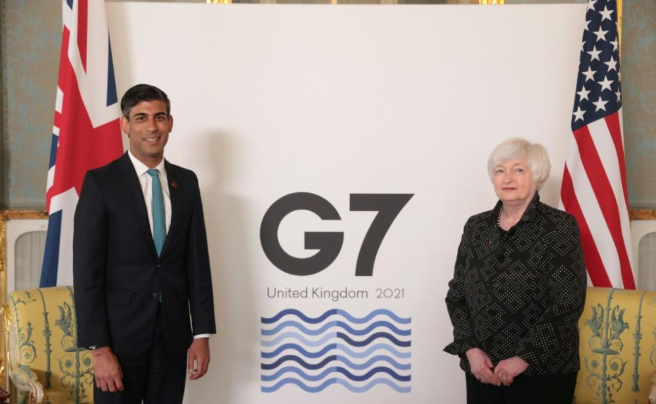 British finance minister Rishi Sunak (left) says the backing of 130 countries for global tax reform brings the plans one step closer. – AFP pic, July 2, 2021