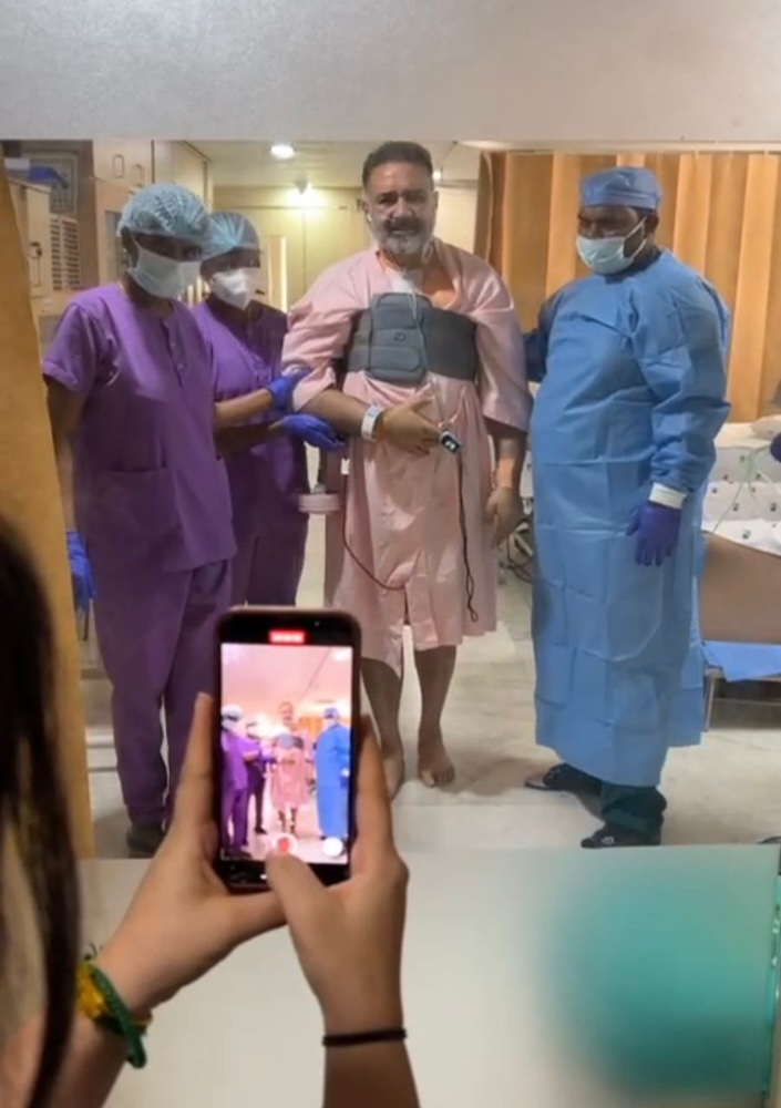 Datuk Vinod Sekhar gets back on his feet after a successful heart transplant at the Apollo Hospital in Chennai, India. – The Vibes pic, July 14, 2024.