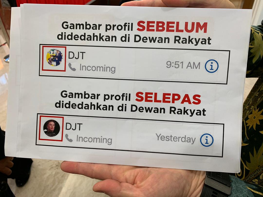 Datuk Seri Wee Ka Siong points out that the profile picture of the caller also resembled Deepak Jaikishan, the local businessman at the centre of the egg importation controversy. However, the avatar was later changed after the MCA leader raised the matter in the lower House yesterday. – AMAR SHAH MOHSEN/The Vibes pic, March 16, 2023
