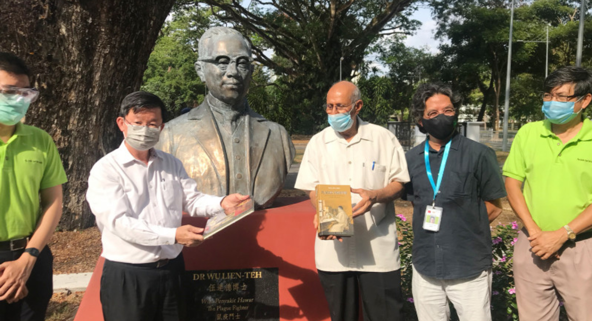Datuk Anwar Fazal (third from right) with Penang Chief Minister Chow Kon Yeow (second from left) at the launch of the Dr Wu Lien-Teh Herb Garden at Penang Institute in March. – File pic, April 18, 2021