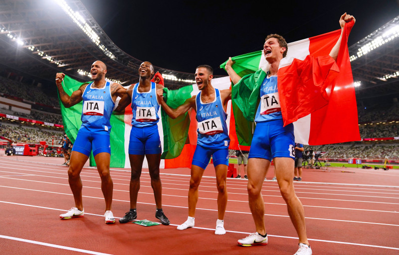 Italy win first ever Olympic men's 4x100 metres relay title