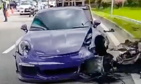 [UPDATED] Umno man dismisses claims that crashed Porsche belongs to him as ‘rumours’