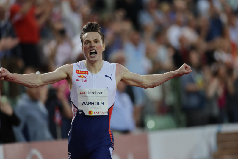 Warholm shatters Young's hurdles record at Oslo Diamond League