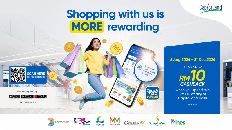 Shoppers at CapitaLand malls to win prizes via TNG e-wallet cashback drive 