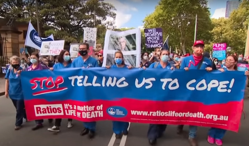 Pandemic-weary nurses strike in Australia