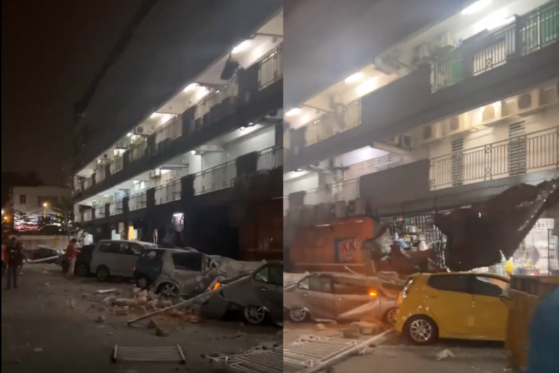 Roof structure collapse in Jalan Kuchai Lama damages several vehicles ...