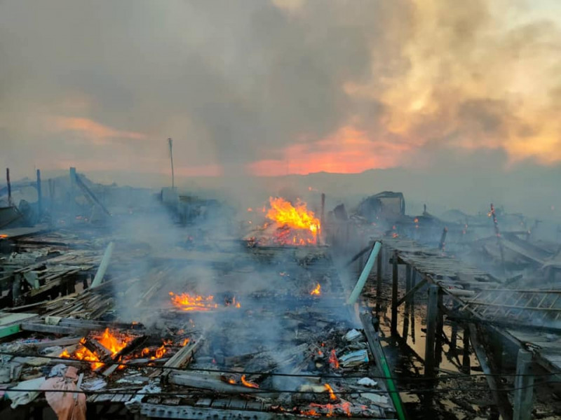 Kudat fire destroys 179 water houses, over 1,600 homeless