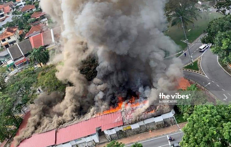 Popular Penang food court razed in morning fire