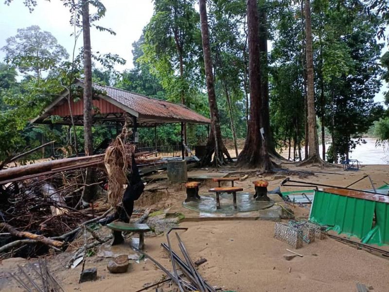 Floods ravage Lubuk Yu Eco Park