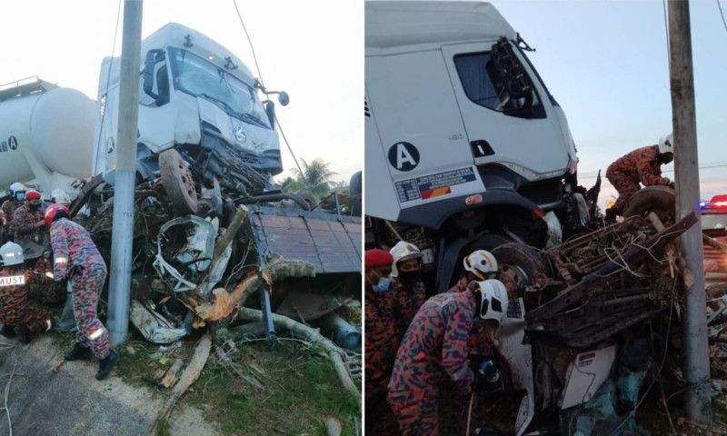 3 die in Batu Pahat lorry-trailer crash