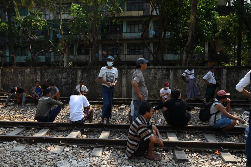 Myanmar security forces target striking railway workers