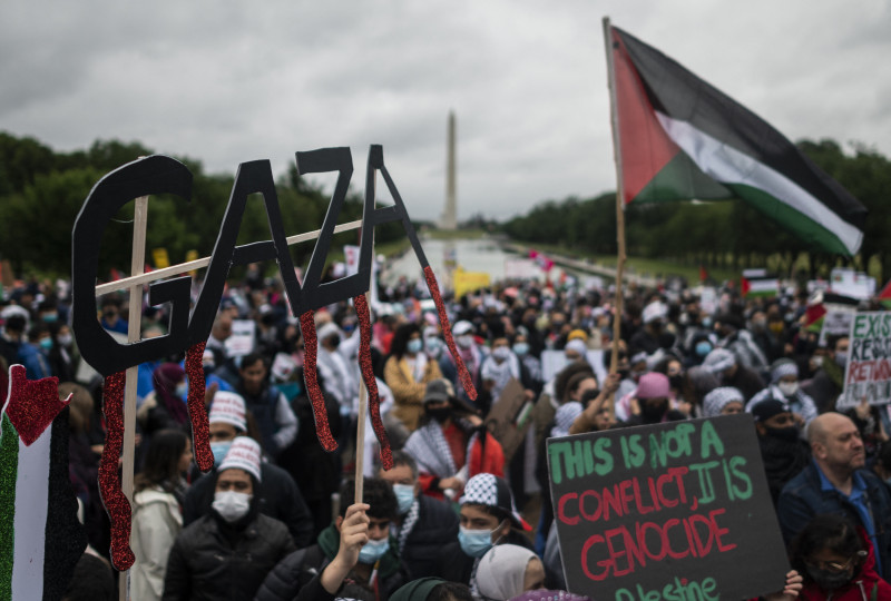 Pro-Palestinian rally in Washington seeks to end US aid to Israel