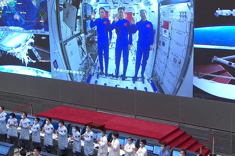 First astronauts at China’s new space station conduct spacewalk