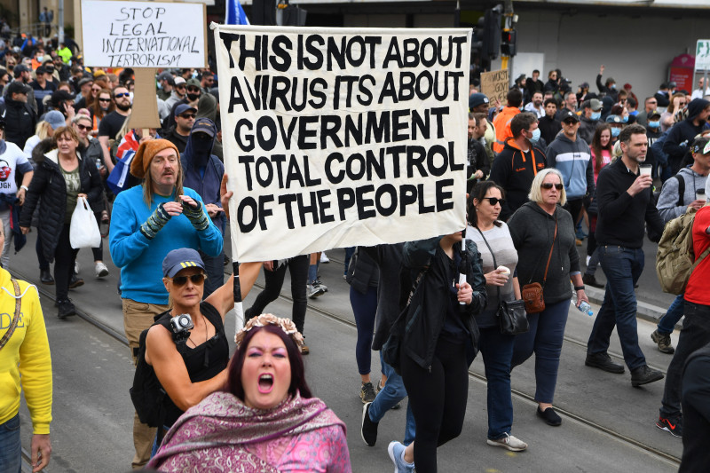 Melbourne shuts construction sites after violent anti-vax protest