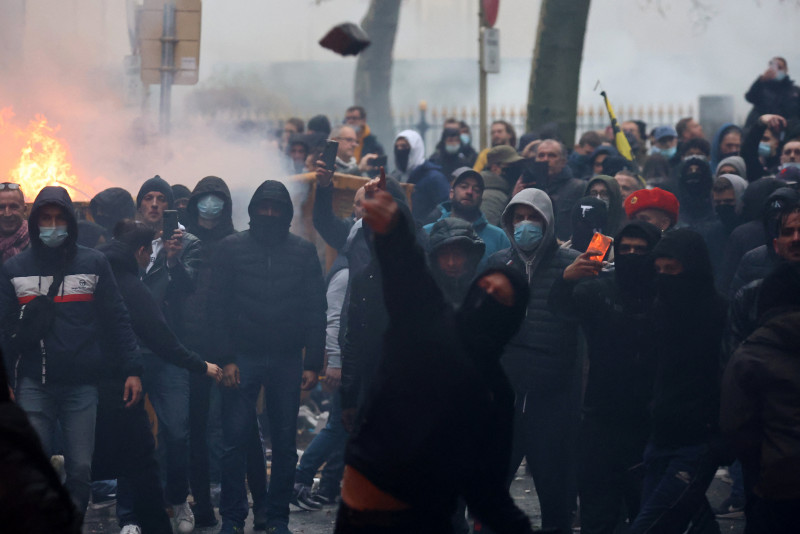 Europe sees fresh protests, violence against Covid-19 restrictions