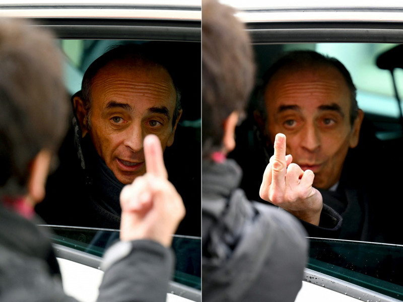 French far-right presidential hopeful shows finger to critic as campaign woes mount