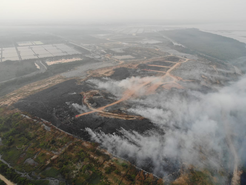 44 lorryfuls of red soil dumped on Pulau Burung landfill fire so far