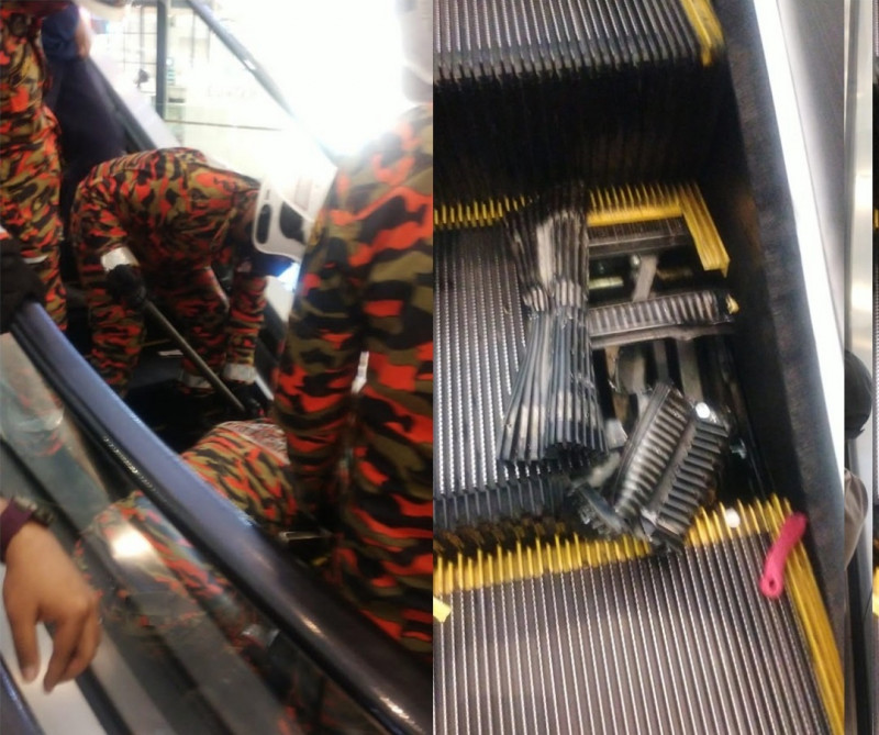 Three-year-old boy’s foot gets stuck in mall escalator