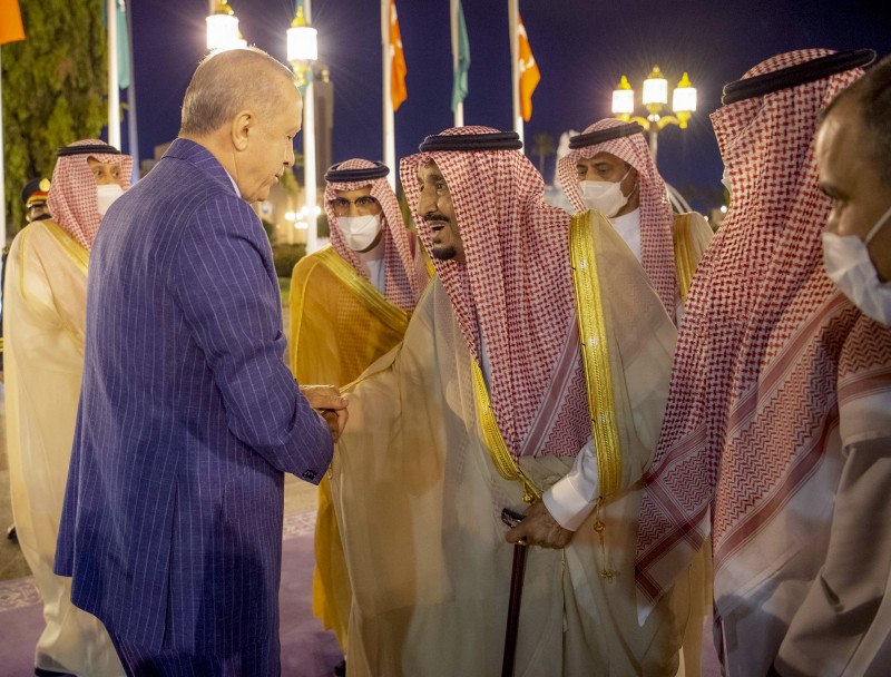 Turkish president meets Saudi leaders in first visit since Khashoggi killing