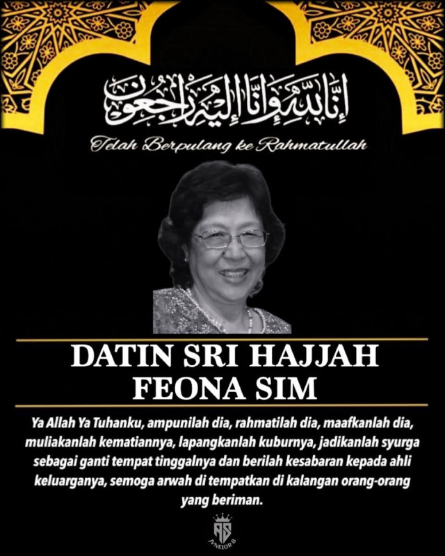 Wan Junaidi’s wife Feona Sim, 70, dies