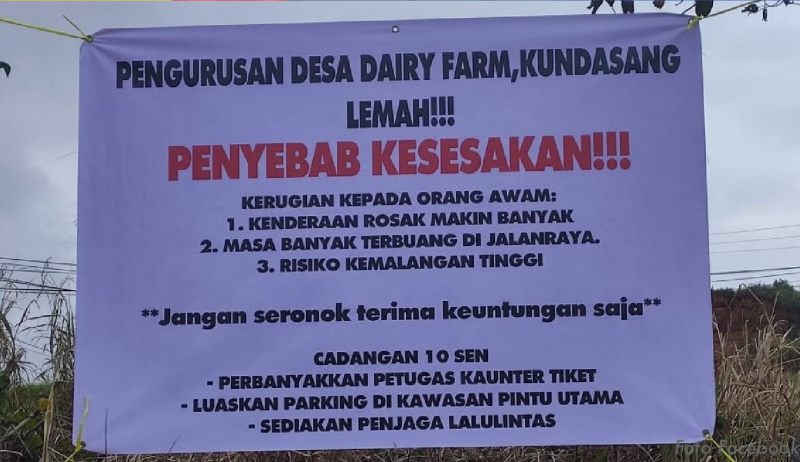 Desa Dairy Farm denies allegation of greed made on illegal banner