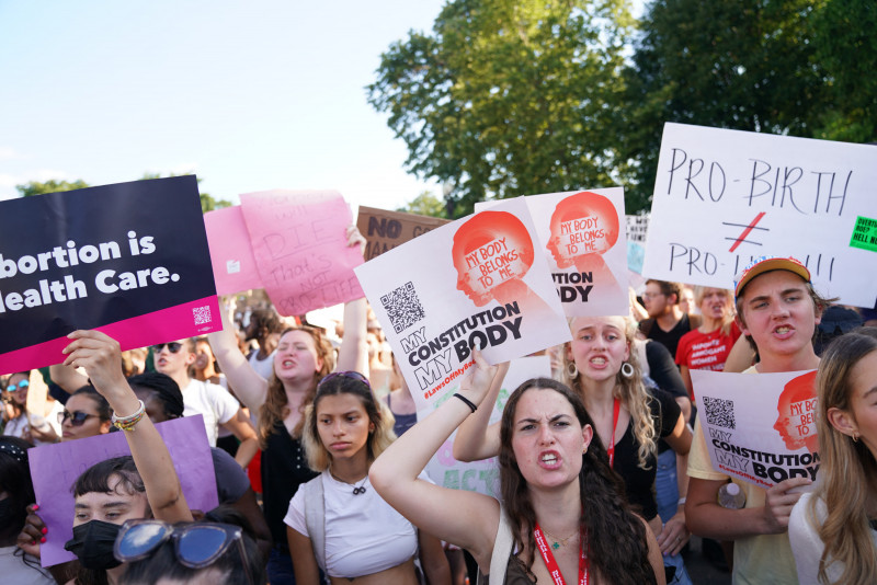 Thousands protest outside US Supreme Court after ruling overturns abortion rights