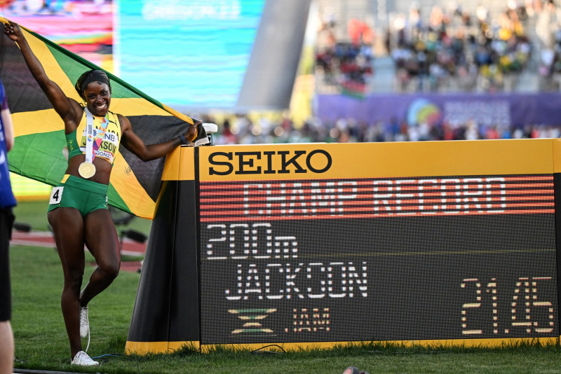 Shericka Jackson edges FraserPryce to win world 200m gold Sports