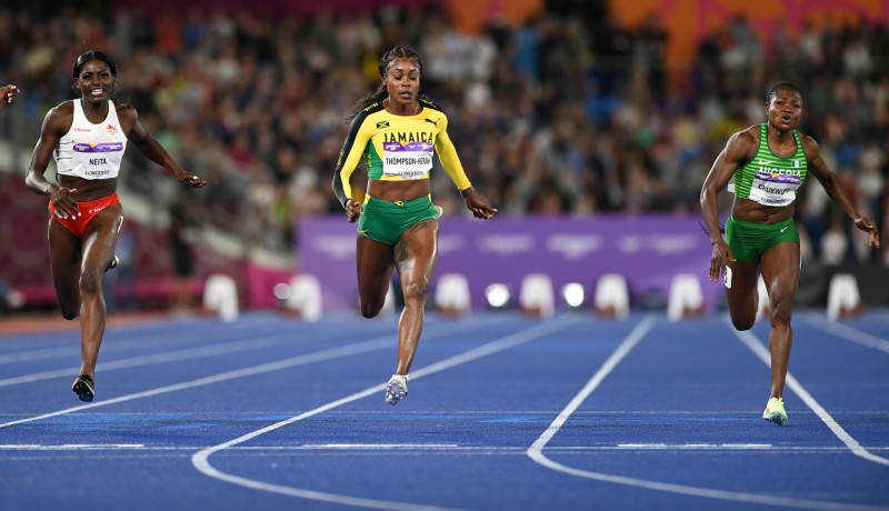 Thompson-Herah wins Commonwealth 100m as Titmus stars in pool