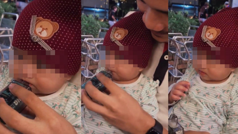 Netizens incensed as clip emerges of man putting vape into baby’s mouth