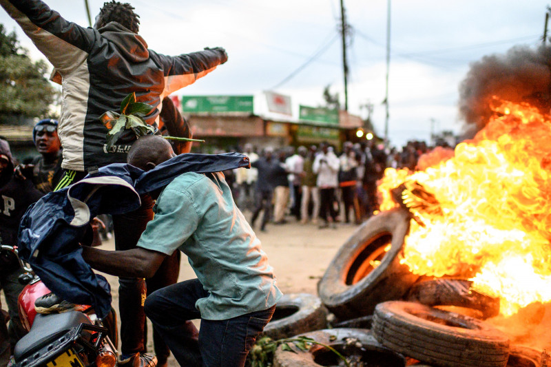 Violent protests erupt in parts of Kenya over election result