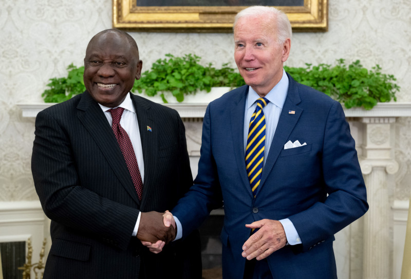 South Africa leader vows cooperation with Biden, but firm on Russia ties