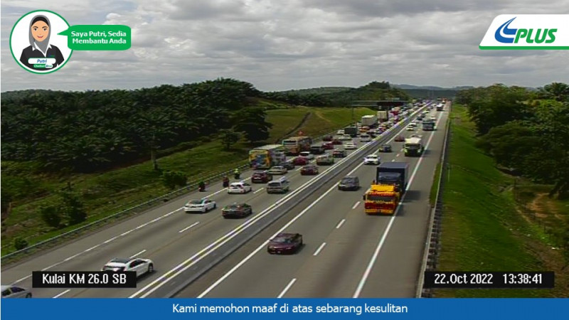 Slow traffic on major highways as at 2.30pm: PLUS