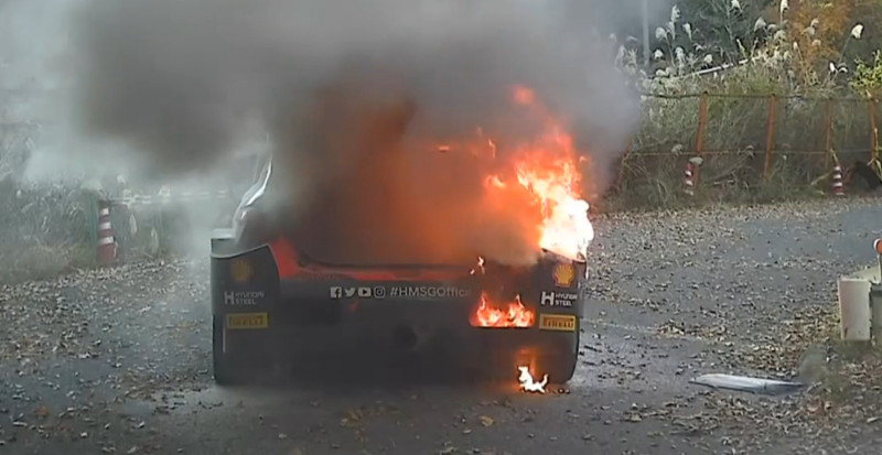 Rally Japan: Spanish driver’s car destroyed by mid-race fire
