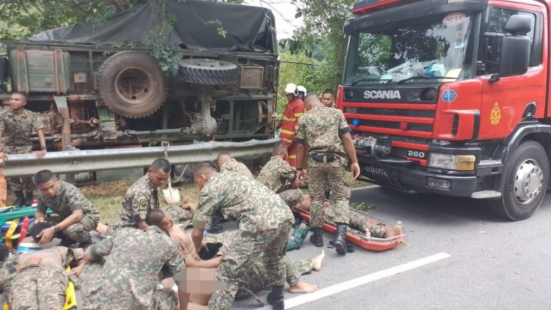GE15: truck carrying 24 armed forces personnel to polling centre overturns