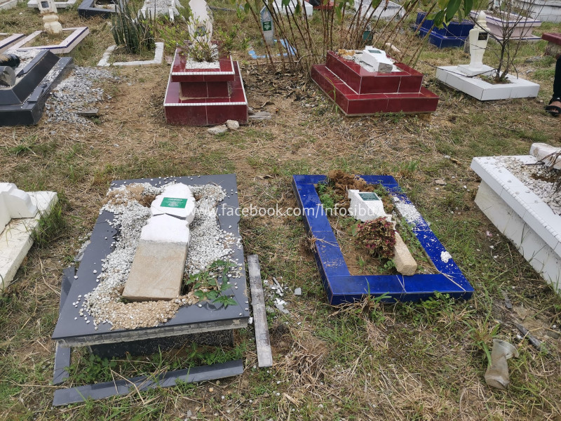 Police hunt down Sibu cemetery vandals 