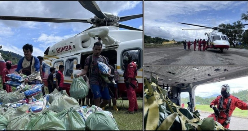 Fire Dept airlifts 25 tonnes of food supplies to six Orang Asli settlements