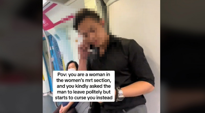 Man tells woman to ‘shut up’ when asked to leave women-only MRT coach