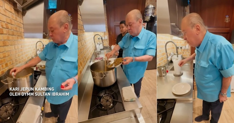 Netizens praise Johor sultan after Instagram post showing him cooking Japanese lamb curry