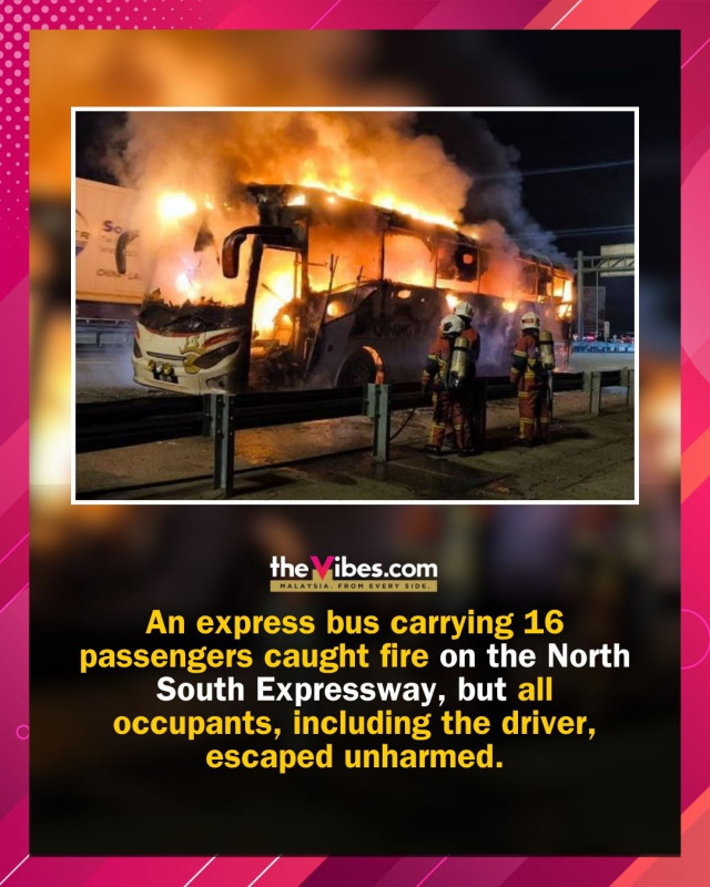 Passengers escape tragedy after bus catches fire on highway