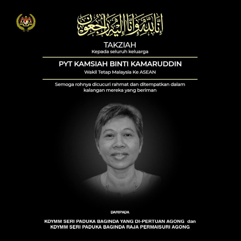 Agong, Permaisuri convey condolences to Kamsiah’s family