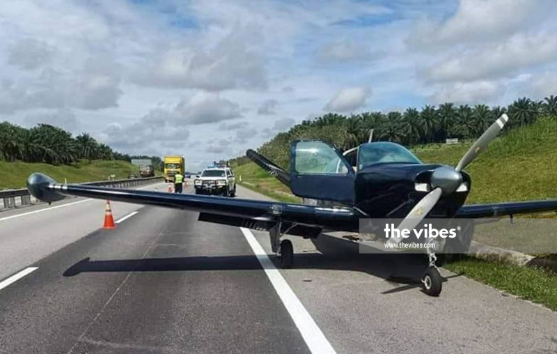 Light aircraft makes emergency landing on PLUS highway, 2 S’porean pilots safe
