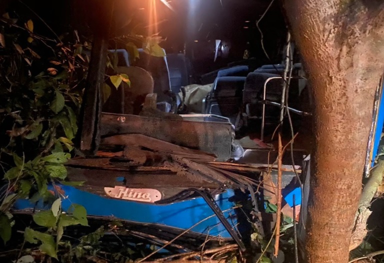 37 workers, driver injured as factory bus rolls down ravine in Melaka