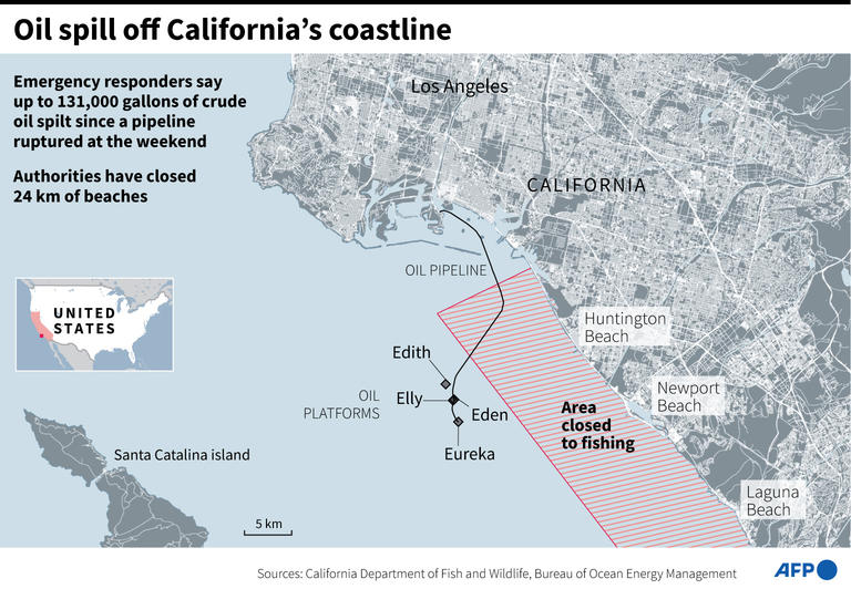 Pipeline operator to pay US$13 mil for California coast leak