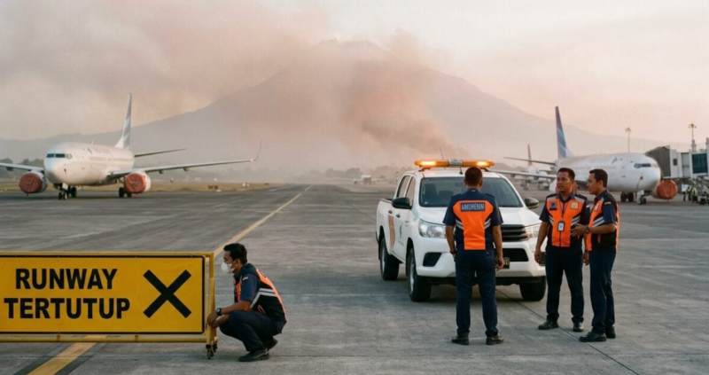Anak Krakatau raised to second-highest alert after 13 eruptions