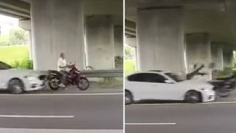 Driver who crashed car into motorcyclist under KL-Seremban Highway overpass arrested