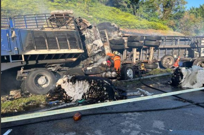 Father and son perish in horrific trailer crash on Plus Expressway