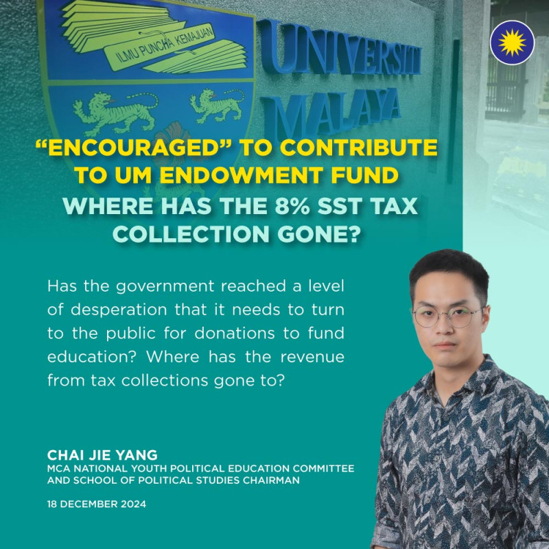 MCA Youth concerned over PM's call for contributions to UMEF