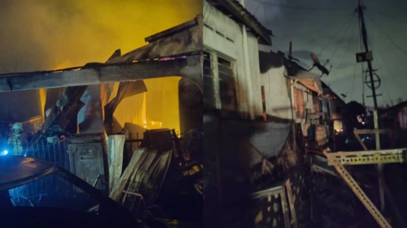 Four terraced homes destroyed by fire in KKB