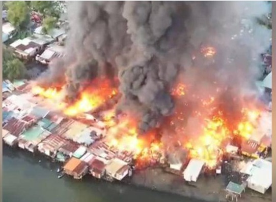 80 homes gutted by fire, 669 residents left homeless in Likas settlement