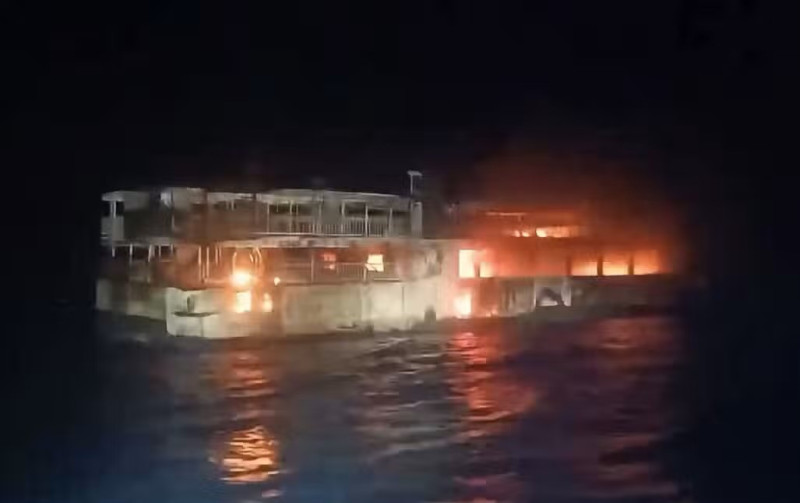 Five dead, 87 missing after ferry fire off Palawan